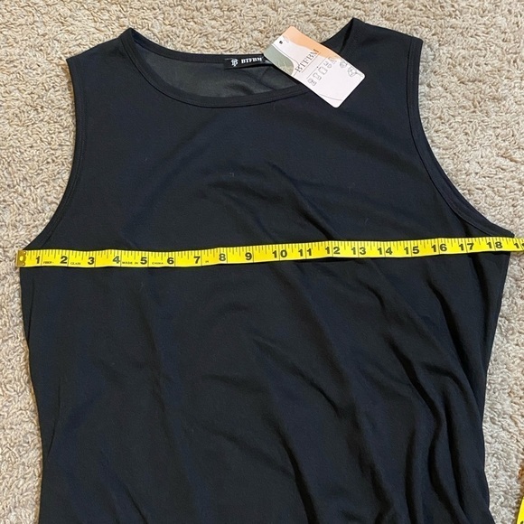 Btfbm Women Casual Dress Crew Neck Ruched Summer Sleeveless Tank Bodycon Size XL - Picture 7 of 8